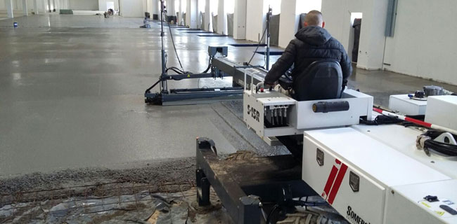 tecnologia laser screed per lavorazione calcestruzzo